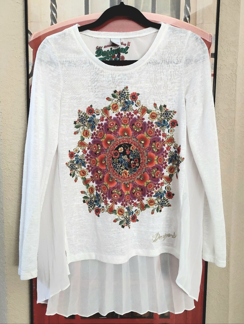 Desigual Prisca Mandala Hi-Low Tunic Top Size S - Picture 3 of 16